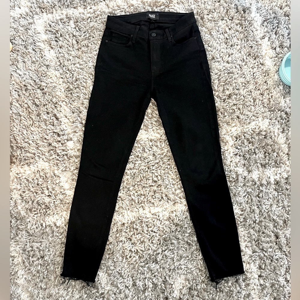 PAIGE Hoxton Ankle Jeans in Noir Black- Size 27 LIKE NEW